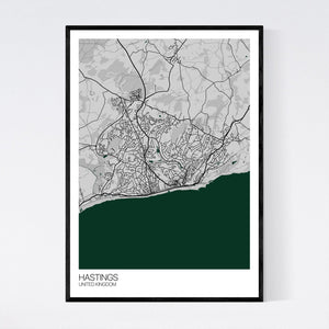 Hastings City Map Print