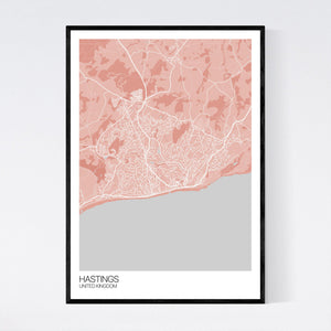 Hastings City Map Print
