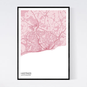 Hastings City Map Print
