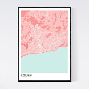 Hastings City Map Print