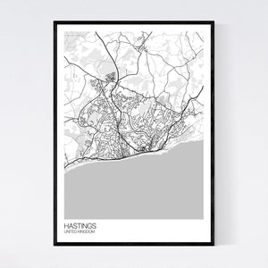 Map of Hastings, United Kingdom