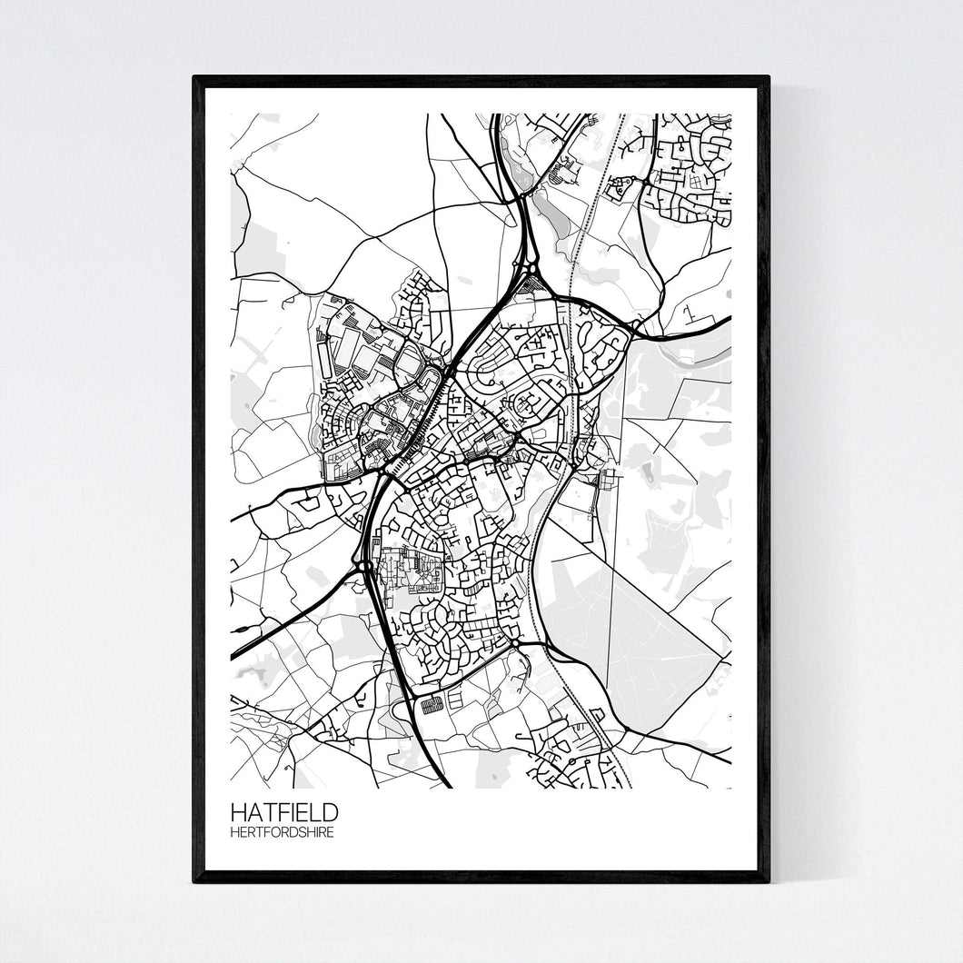 Hatfield Town Map Print