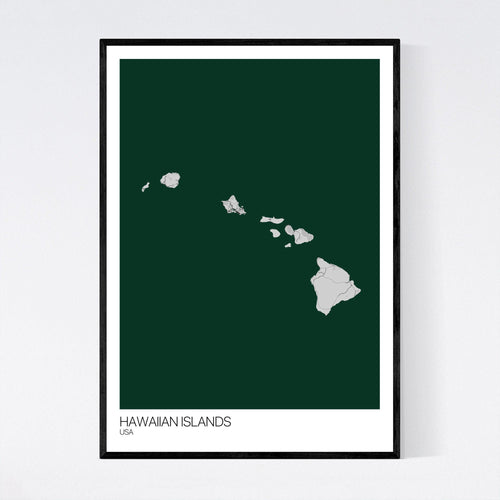 Map of Hawaiian Islands, USA