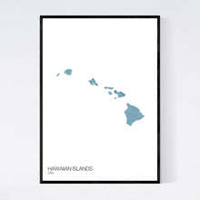 Load image into Gallery viewer, Hawaiian Islands Island Map Print