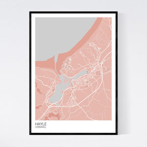 Map of Hayle, Cornwall