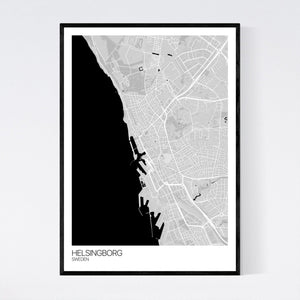 Helsingborg City Map Print