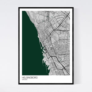 Helsingborg City Map Print