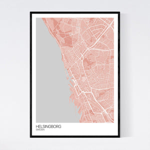 Helsingborg City Map Print