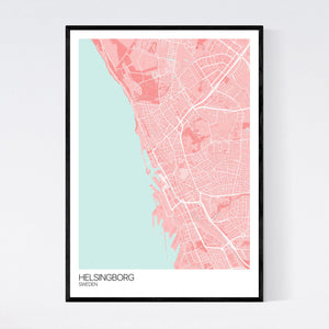 Helsingborg City Map Print