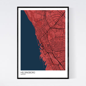 Helsingborg City Map Print