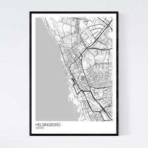 Map of Helsingborg, Sweden