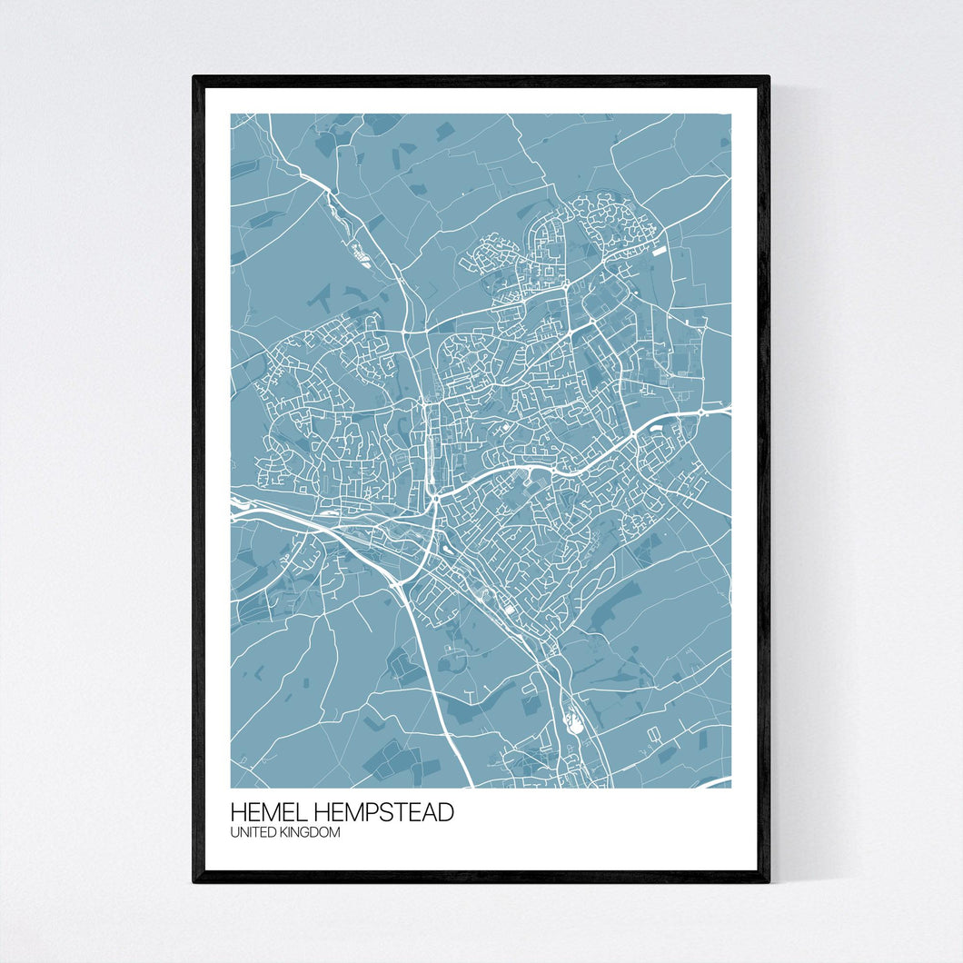 Hemel Hempstead City Map Print