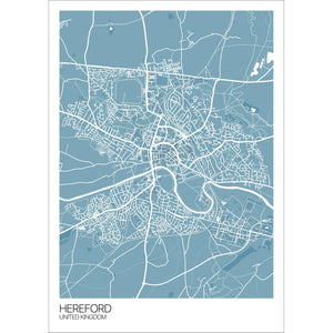 Map of Hereford, United Kingdom