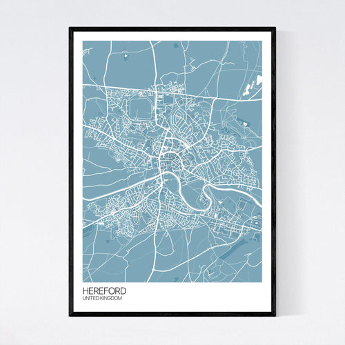 Map of Hereford, United Kingdom