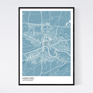 Map of Hereford, United Kingdom
