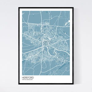 Map of Hereford, United Kingdom