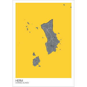 Map of Herm, Channel Islands