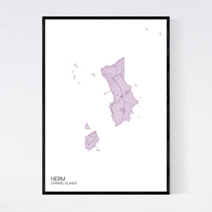 Herm Island Map Print