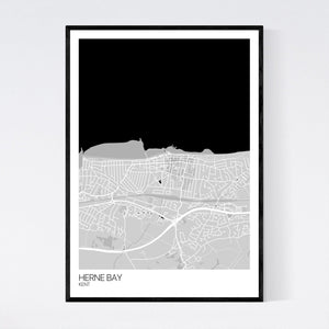 Herne Bay Town Map Print