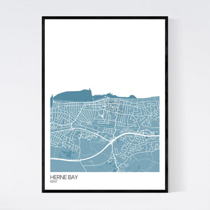 Herne Bay Town Map Print