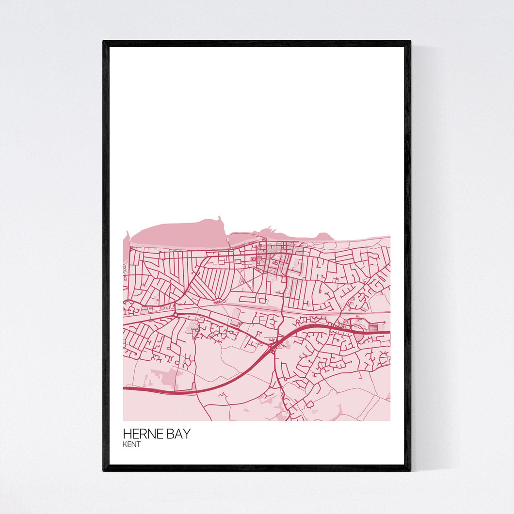 Herne Bay Town Map Print