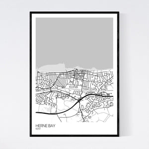 Herne Bay Town Map Print