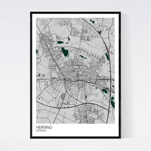 Herning City Map Print