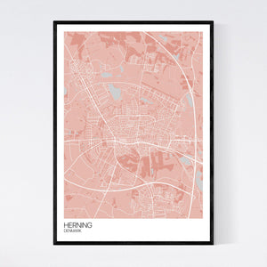 Herning City Map Print