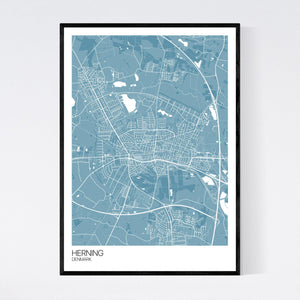 Herning City Map Print