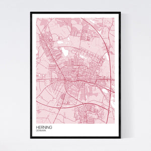 Herning City Map Print