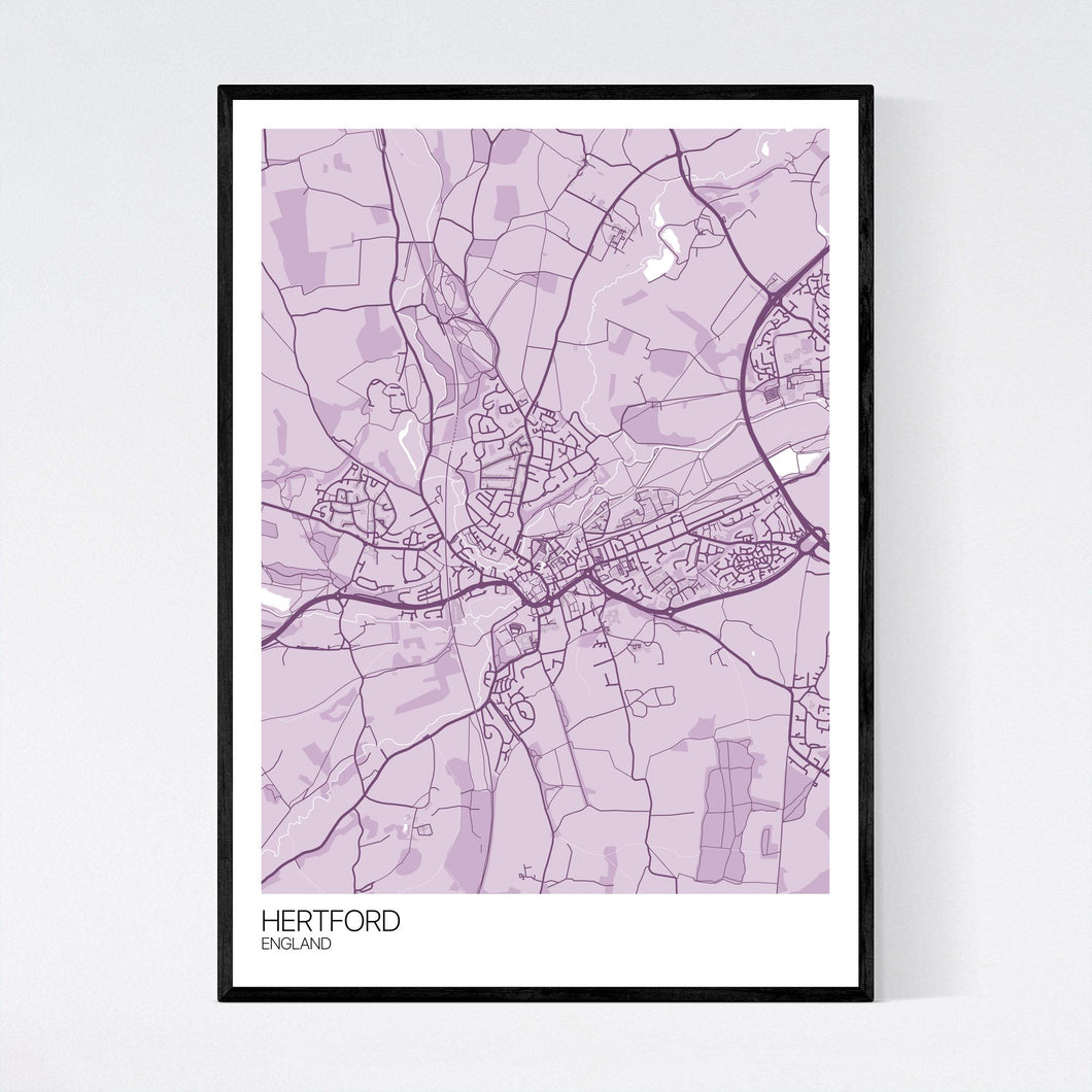 Hertford Town Map Print