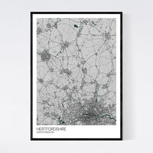 Load image into Gallery viewer, Hertfordshire Region Map Print