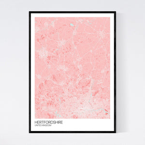 Hertfordshire Region Map Print