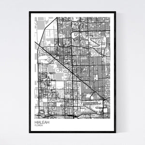 Hialeah City Map Print
