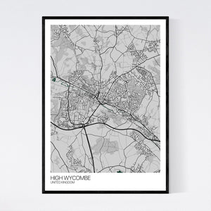 High Wycombe City Map Print