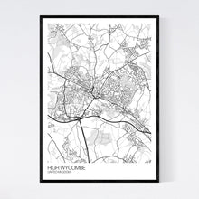 Load image into Gallery viewer, High Wycombe City Map Print
