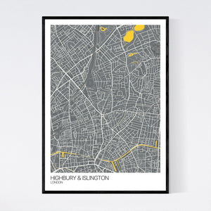 Highbury & Islington Neighbourhood Map Print