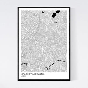Highbury & Islington Neighbourhood Map Print