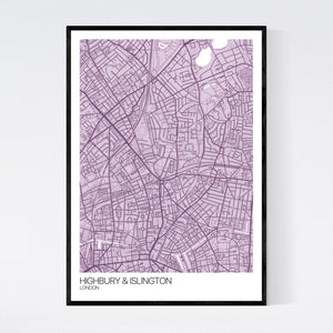 Highbury & Islington Neighbourhood Map Print