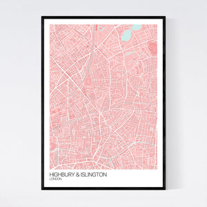 Highbury & Islington Neighbourhood Map Print