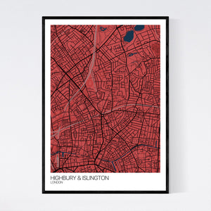 Highbury & Islington Neighbourhood Map Print