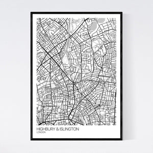 Highbury & Islington Neighbourhood Map Print