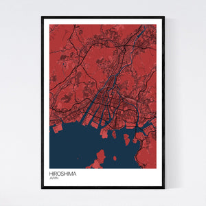 Hiroshima City Map Print