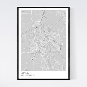 Hitchin Town Map Print