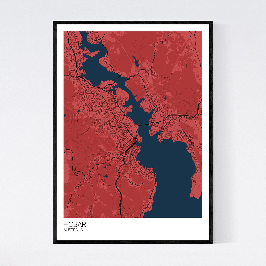 Hobart City Map Print