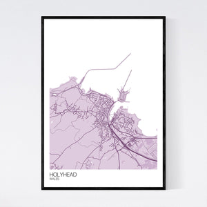 Holyhead Town Map Print