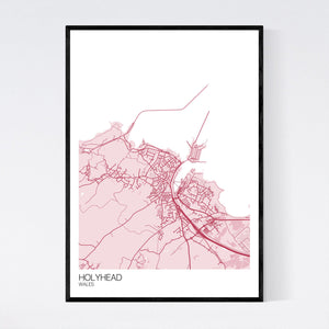 Holyhead Town Map Print