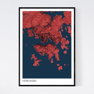 Hong Kong City Map Print