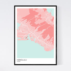 Honolulu City Map Print