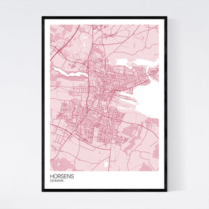 Horsens City Map Print